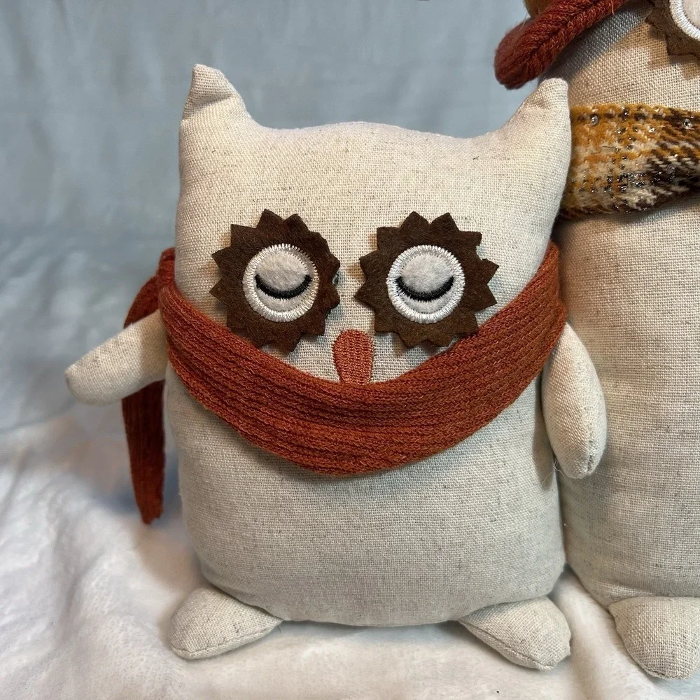 Primitive Farmhouse Owl Shelf Sitters Set of 3 Fall Autumn Thanksgiving Decor